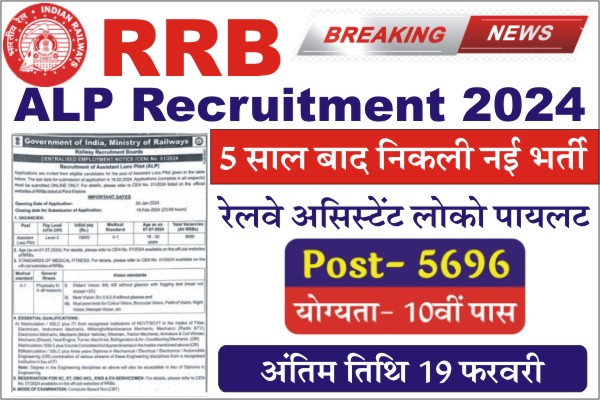 RRB ALP Recruitment 2024, Railway ALP Form 2024, RRB ALP Form Kaise Bhare, RRB ALP Bharti 2024, RRB ALP Vacancy 2024, RRB ALP Notification 2024