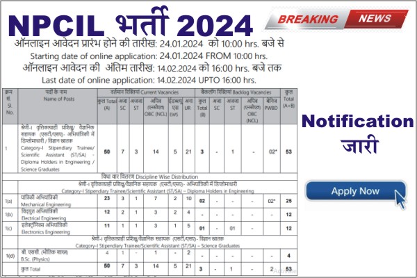 NPCIL Recruitment 2024, NPCIL Bharti 2024, NPCIL Vacancy 2024, NPCIL Form Kaise Bhare, NPCIL Notification 2024