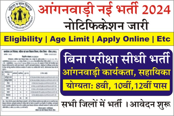 Anganwadi Recruitment 2024, Anganwadi Bharti Online Form Kaise Bhare, Anganwadi Vacancy 2024, Anganwadi Notification pdf 2024, Anganwadi form 2024